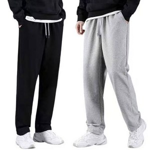 2장세트 남녀공용 고급 컴포트 면 춘추 츄리닝바지 트레이닝 스트레이트 일자 팬츠