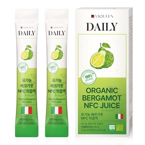 바이퀸 데일리 100% 유기농 베르가못 샷 액상 즙 스틱 NFC 착즙액 폴리페놀, 1개, 280g