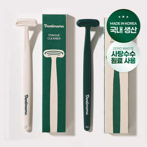 덴티마마 혀클리너 그린 + 아이보리, 15g, 1세트