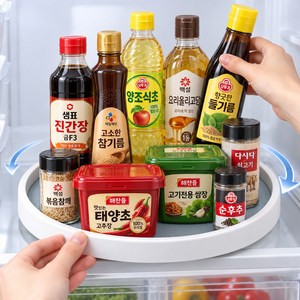 빈즈업 돌려담아 원턴 360 회전트레이 정리 수납, 1개, 퓨어화이트