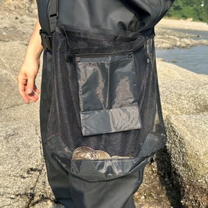라이트헌터 조과망 채집망 채집가방 워킹해루질 버섯채집 약초 다슬기 조개망 다용도 채집가방, 검정