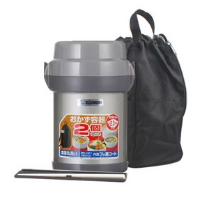 조지루시 보온도시락 SL-JAF14, 대용량(SL-JAF14-SA)실버(가방포함), 1개