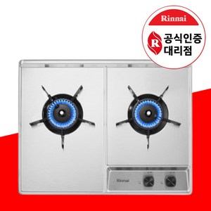 린나이 빌트인 가스레인지 2구 매립형 가스쿡탑 과열방지 실버, LPG, 빌트인가스레인지 2구