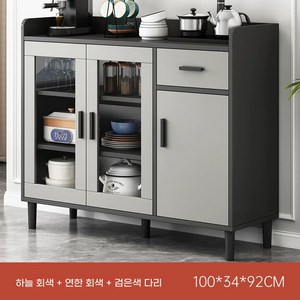 Tixpra 가정용 찻장 주방 수납장 심플 거실 수납장, 그레이1