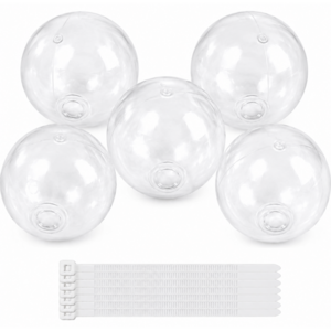 팍클리 왁뿌볼 DIY 고무공 만들기 케이블타이 세트, 투명 9cm, 5개
