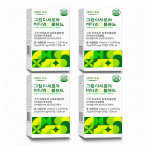 데일리초록 그린아세로라 비타민C 블렌드, 4개, 60정