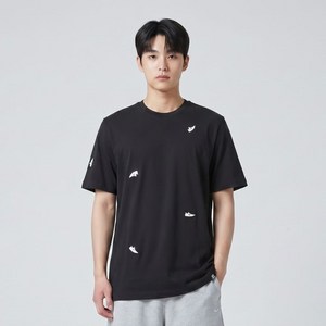 아디다스 로고 반팔티 남성 블랙 남자 반팔 티셔츠 스니커즈 자수