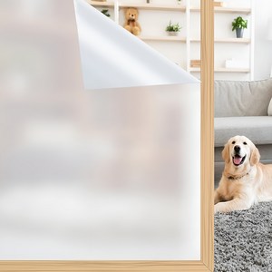 소브홀릭 무점착 유리창 시트지, 글라스 미스트(반투명 화이트)