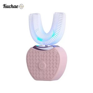 Kuchae 휴대용 실리콘 전동칫솔 치아미백기, 핑크, 1개, AY-681