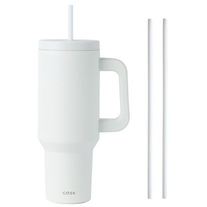 캐스크 대용량 손잡이 텀블러, 1세트, 1180ml, 클라우드 화이트