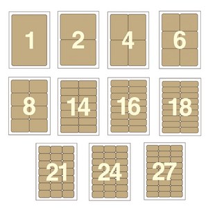 세모네모 전산라벨/100매/크라프트/ 물류라벨/주소라벨, C-K3005주소라벨/100매/24칸