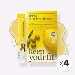 킵유어핏 올레톡스 유기농 올레샷 올리브오일 레몬즙 엑스트라버진 haccp 인증 스틱, 4박스, 210ml