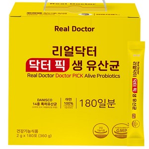 리얼닥터 닥터픽 생유산균 2g*180포 프로바이오틱스 신바이오틱스 다니스코 특허 14종 유산균 대장 비피더스균 4종 온가족면역유산균 남재현박사, 1박스, 180회분
