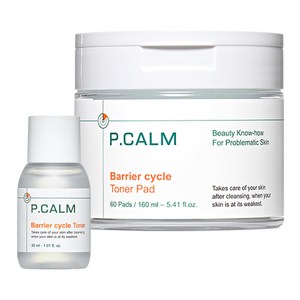 본사정품/쿠팡단독 피캄 베리어사이클 진정 토너 패드 160ml + 베리어 사이클 토너 30ml 기획, 1세트