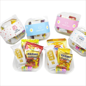 제일모아쇼핑 단체간식 간식선물 학원 학교 기관 기업 답례품 구디백 개별포장 위클래스 간식 꾸러미, 1개, 선택5.빨강 하트(에낙 세트)