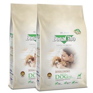 보나시보 어덜트 강아지 작은알갱이 건식사료, 양, 1.5kg, 2개