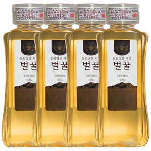 동화양봉 사양 벌꿀, 500g, 4개