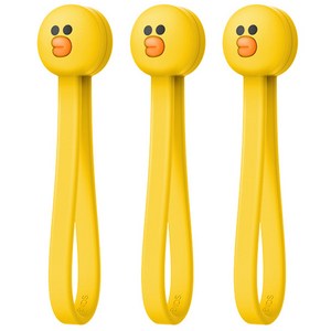 엘라고 라인프렌즈 마그네틱 케이블 타이, 3개, 샐리