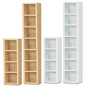 칼라4단7단CD장 장식장 수납장 보관함 DVD수납선반 정리 틈새가구 진열장 다용도 소품, 화이트