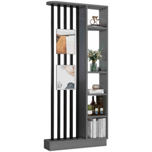 프리엠 가벽 파티션 현관 공간분리 가림막 칸막이 선반, 블랙 그레이