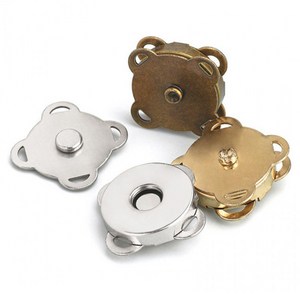 바이트 똑딱이 자석 단추 2종, 14mm, 4개, 앤틱+실버