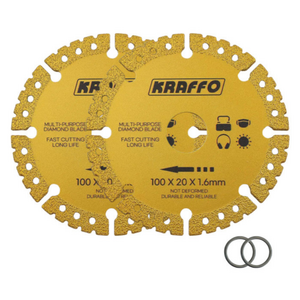 다이아몬드 그라인더날 1+1 Diamond Cutting Wheel 슬라이딩톱날 금속 철근 스틸 커팅 앵글 그라인더 잘단 휠 크라포, 2개