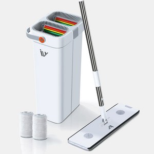 아이비 물걸레 밀대걸레 물통+밀대 4 in 1 가정용 사무실 밀대 대걸레 청소기 IVY-F240, 1세트