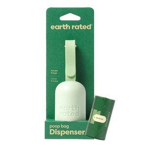 얼스레이티드 디스펜서 배변통 + 배변봉투 1롤 15매 무향 강아지 친환경 풉백, 1개, 15개입, 그린
