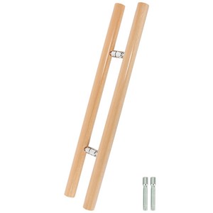 철물이네 강화도어 손잡이 340mm 원목 H자 오크, 단일상품(오크), 고객직접설치, 1개