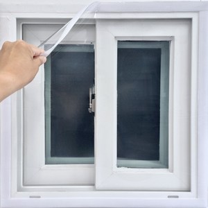 창문 바람막이 방풍 비닐 겨울 뽁뽁이 단열 우풍 차단 두꺼운 커튼 문틈 소음 외풍 차단, 검정