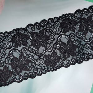 DKLACE-7802-17-J / 자가드 스판 레이스 모음 / (폭 17cm) (길이1yd / 5yd / 10yd 기준), 블랙, 3개
