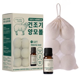 에테르나 건조기 양모볼 6p+건조기 오일15ml 세트, 헤스페리데스(자몽)향, 1세트, 아이보리
