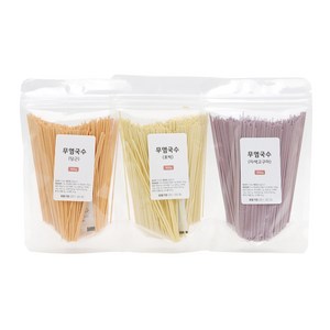 (앵무새국수) 웰빙 무염국수 3색 세트 (300g), 1박스, 단품