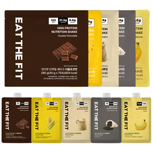 잇더핏 단백질 쉐이크 5주플랜 (더블초코맛 1주+옥수수맛 1주+미숫가루맛 1주+흑임자맛 1주+바나나맛 1주), 280g, 5개