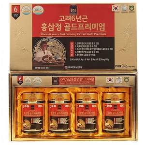 6년근 고려 홍삼정 프리미엄 골드 홍삼 농축액, 4개, 240g