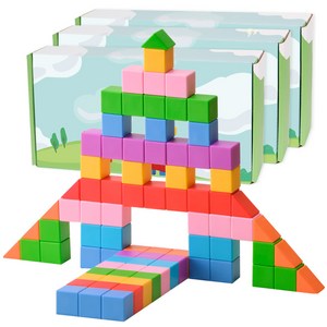 베어블리 2세대 자석 블럭 블록 큐브 교구 32pcs, 6세트, 레인보우