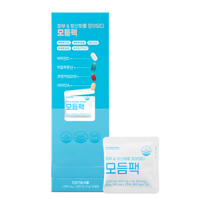 [모아담다] 피부 & 항산화를 모아담다 모듬팩 히알루론산 코엔자임Q10 비타민 C 비타민A, 1개, 30회분