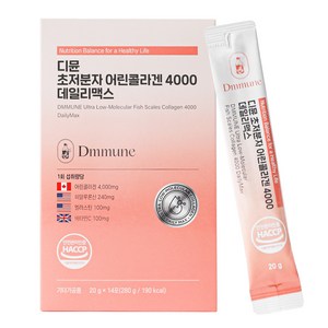 디뮨 초저분자 어린 피쉬콜라겐 4000 고함량 히알루론산 엘라스틴 데일리맥스, 1박스, 280g