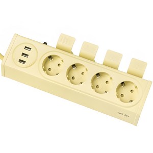 라이프썸 이지클릭 USB 멀티탭 4구 3포트 3M (LFS-HA) 4종 택1 눌러뽑는 멀티탭 4000W 고용량, 1개, 레몬타르트