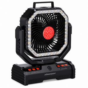 Shinmax 신맥스 F16 야외 선풍기 응급 비상등 초대용량 48000mAh 보조배터리 무선 캠핑용 팬, 블랙