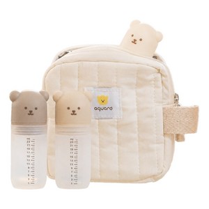 아가드 실리콘 투약병 23ml x 3종 + 전용 보냉파우치 세트, 크림, 베이지, 브라운(약병), 아이보리(보냉파우치)