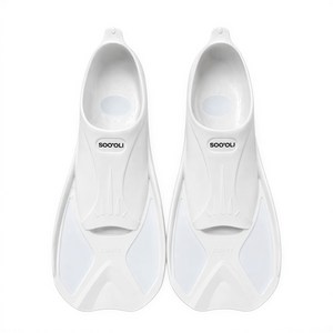 수올리 베이직 오리발 숏핀 메쉬백 세트 실내 수영 강습용 스노쿨링 물놀이 장비, 화이트