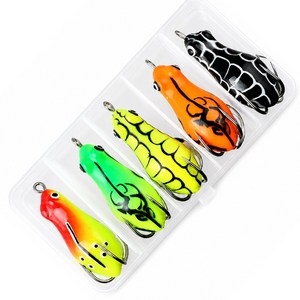 5cm/6.8g 가물치 루어 부드러운 개구리 유혹 프로그루어 통로 개구리 루어 개구리 루어 가물치 가물치미끼, 5개, 6.8g, 5pcs