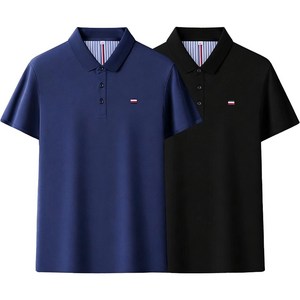 타임퓨어 남성 폴로 셔츠 1+1 쿨론 카라 반팔 티셔츠 터틀넥 상의 빅사이즈 중년 아빠룩 루즈핏 패션 여름 폴로넥 2종 세트