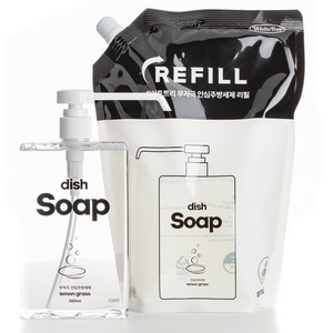 화이트트리 안심 주방세제 본품 500ml + 리필 1L, 1세트, 1500L