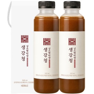 김소형원방 생강청 생강즙 국산 100% 물 한방울 넣지 않은 생강 약 1kg 착즙 원액 비정제원당, 1개입, 2개, 500ml