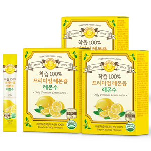 프리미엄 레몬즙 원액 NFC 착즙 레몬수 스틱, 280g, 3개