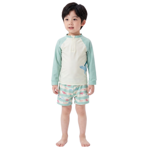서브22 남아 아동 수영복 공룡 상어 래쉬가드 상하의 수영모 3종 세트