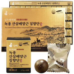 [김소형원방] 녹용 산삼 배양근 침향단 3.75g 60환 쇼핑백 포함, 60회분, 60개