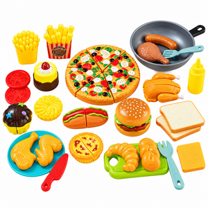토요요 피자 햄버거 썰기 소꿉놀이 세트 Q-HB1, 1세트, 혼합색상